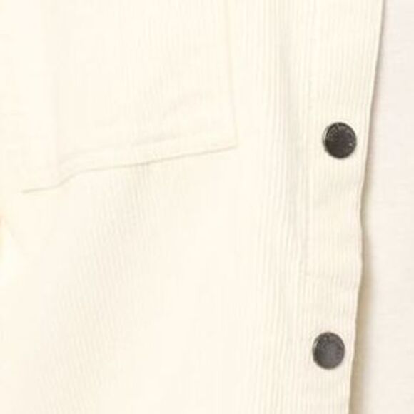 Peace Love World Women's Top Sz L Washed Corduroy Shirt White A619738 - Picture 2 of 4